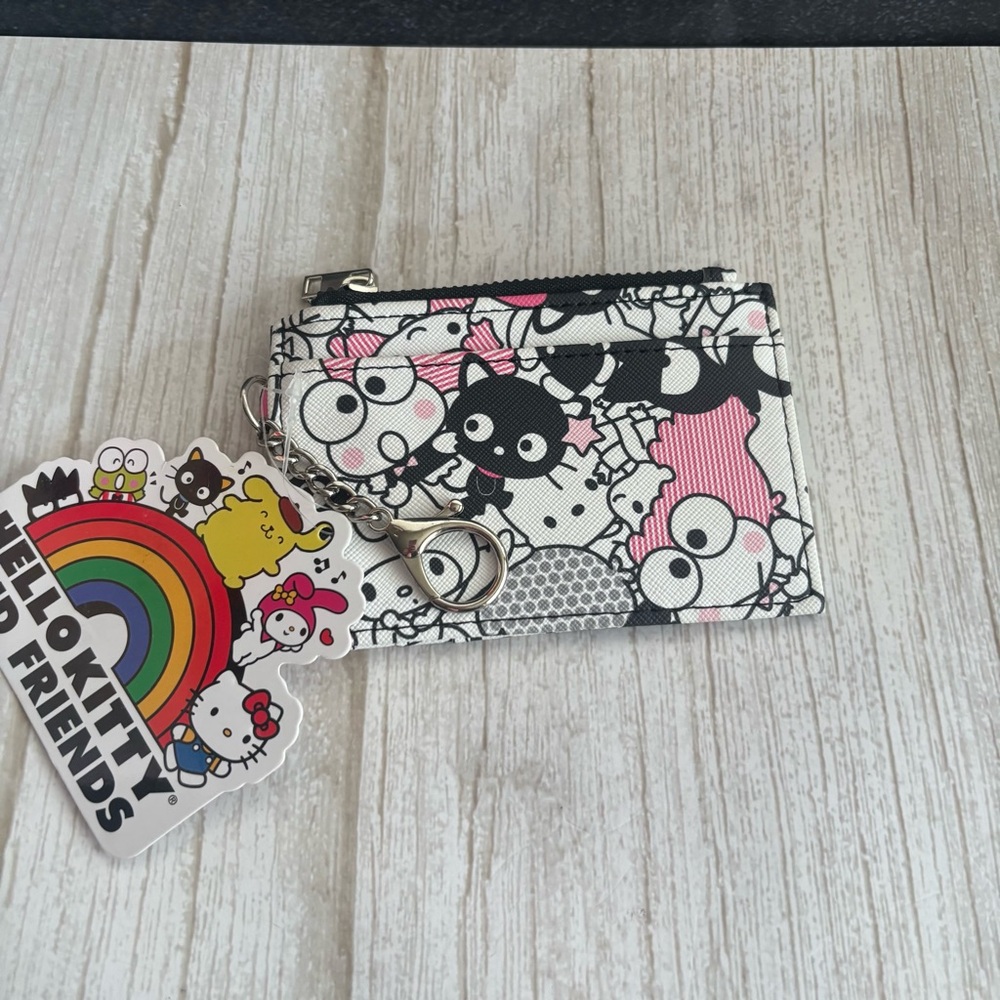 Hello Kitty Pink & Black Card Holder with Key Clip